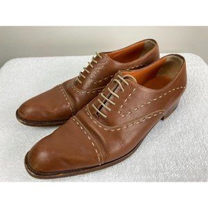 A. Testoni Brown Leather Oxfords e38 US 5